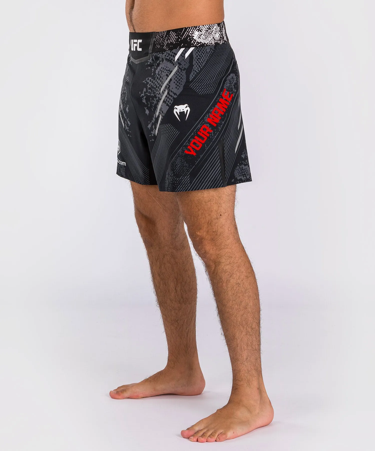 UFC Adrenaline by Venum Personalized Authentic Fight Night Pantalón Corto de Lucha para Hombre - Corte Corto – Negro