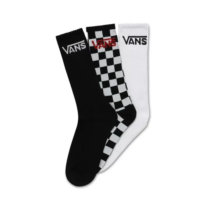 Vans Mn Classic Crew 3 pares - 43/47.5 (Negro/tablero de cuadros)