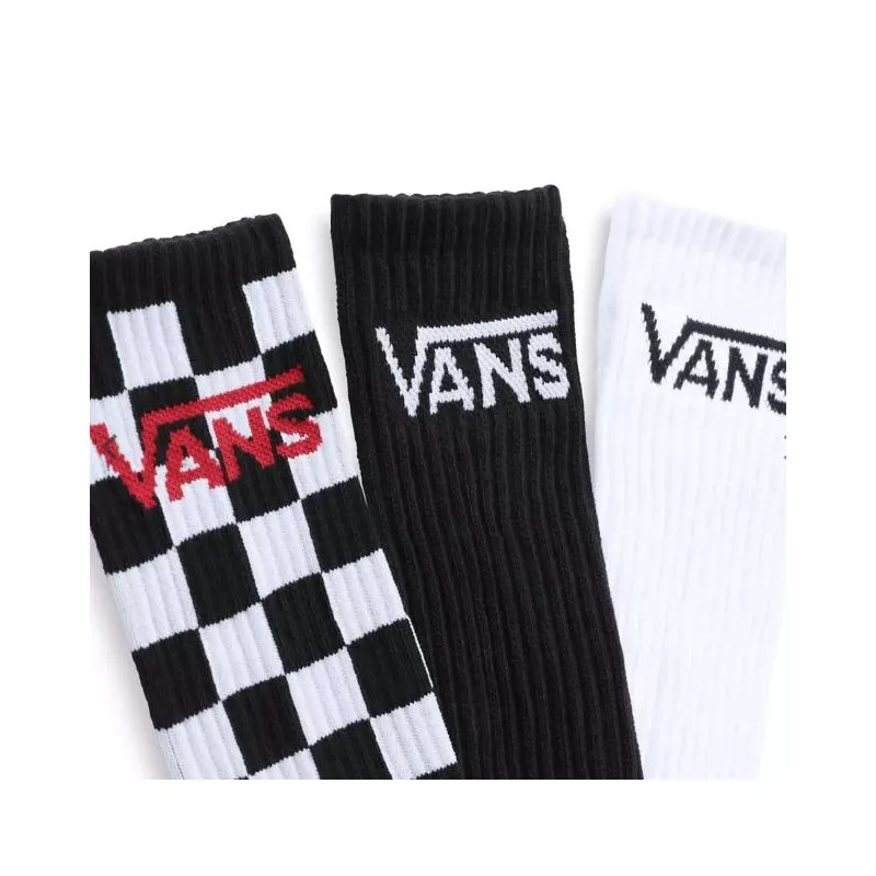 Vans Mn Classic Crew 3 pares - 43/47.5 (Negro/tablero de cuadros)