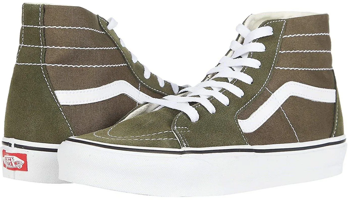 Vans UA SK8 Hi Tapered Khaki White Mens Suede Skate Hi Trainers