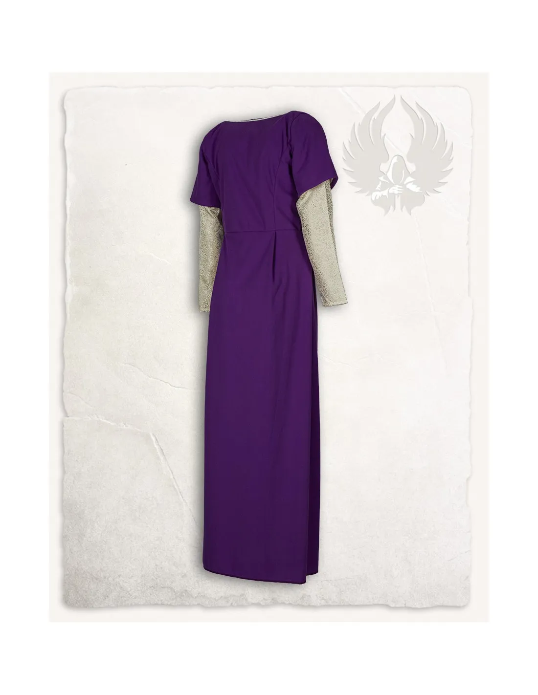 Vestido de dama medieval modelo Madeline, morado/crema