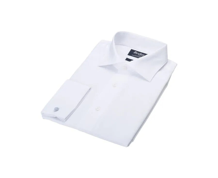 White cotton shirt with Cufflinks - ALBERTINO CLASSIC