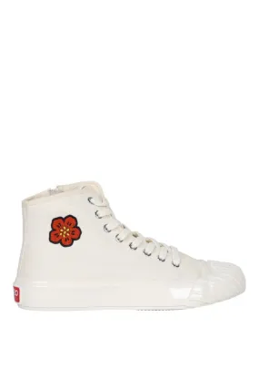 Zapatillas color crema altas kenzo school con logo boke flower