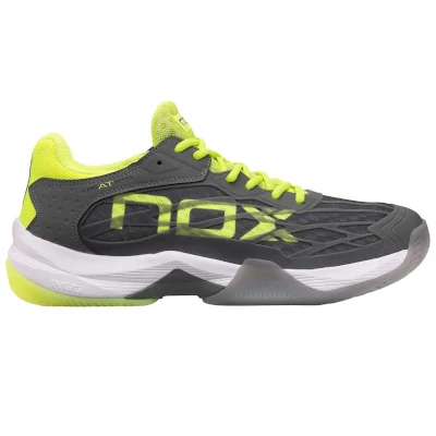 Zapatillas Nox At10 Lux Gris y Amarillo Fluor