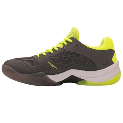 Zapatillas Nox At10 Lux Gris y Amarillo Fluor