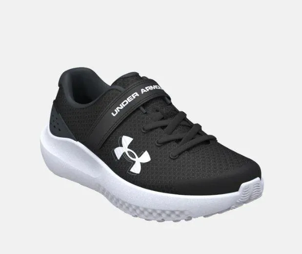 Zapatillas Under Armour Surge 4 Velcro Niños Negro/Blanco