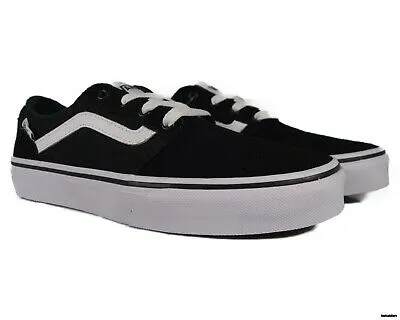 Zapatillas VANS Skate Niño Chapman Stripe (Suede/Canvas) Black/White Mod. VN0A349SIJU negra lona y cuero