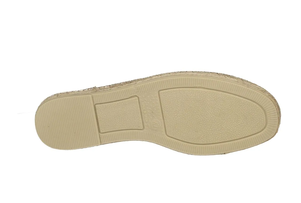 Zapato Cordon Lino Taupe Pieza Talon Piel Cuero Filo Esparto